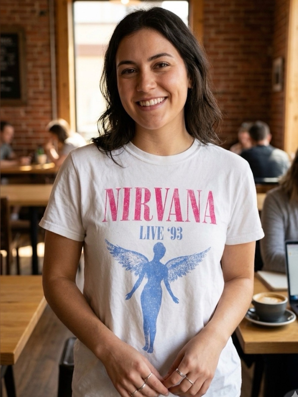 Nirvana "In Utero" Live '93 Graphic Tee – White